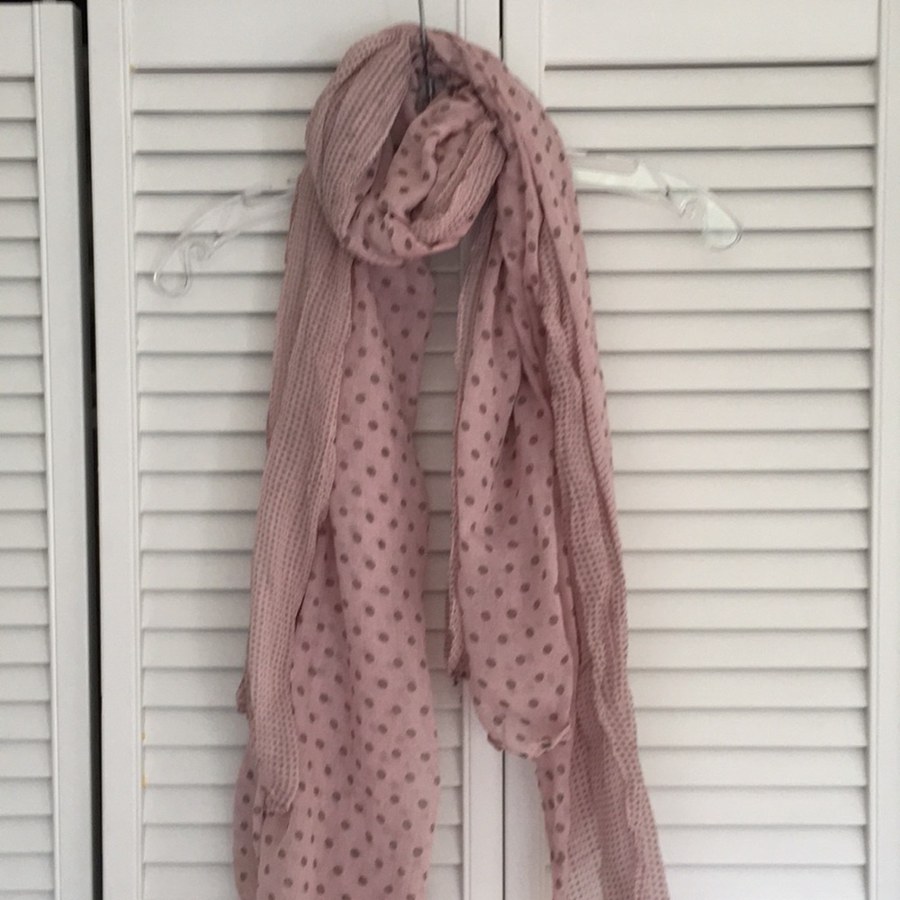 Pink polka dot scarf